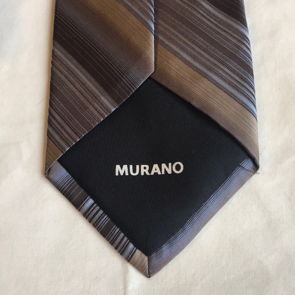 MURANO Earthy Striped SILK TIE *Hand Tailored* - Picture 6 of 9